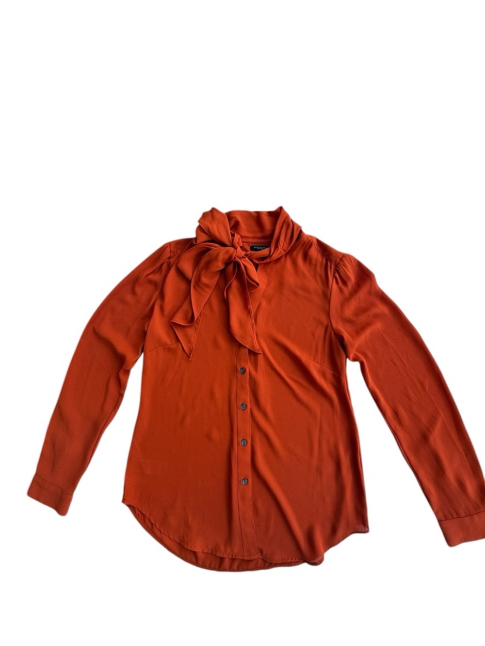 Ann Taylor Rust Bow-Neck Blouse Size XSmall - Picture 2 of 6